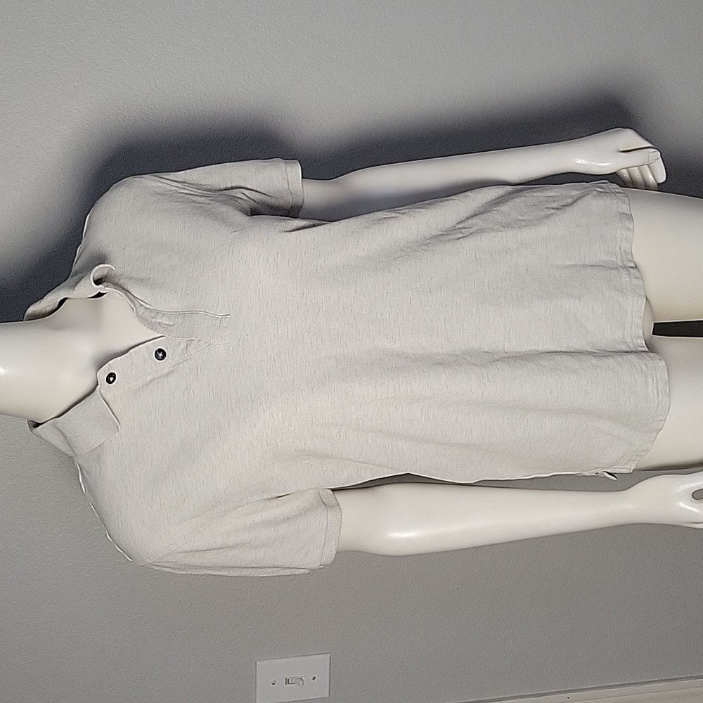 Very light grey short sleeve collard shirt